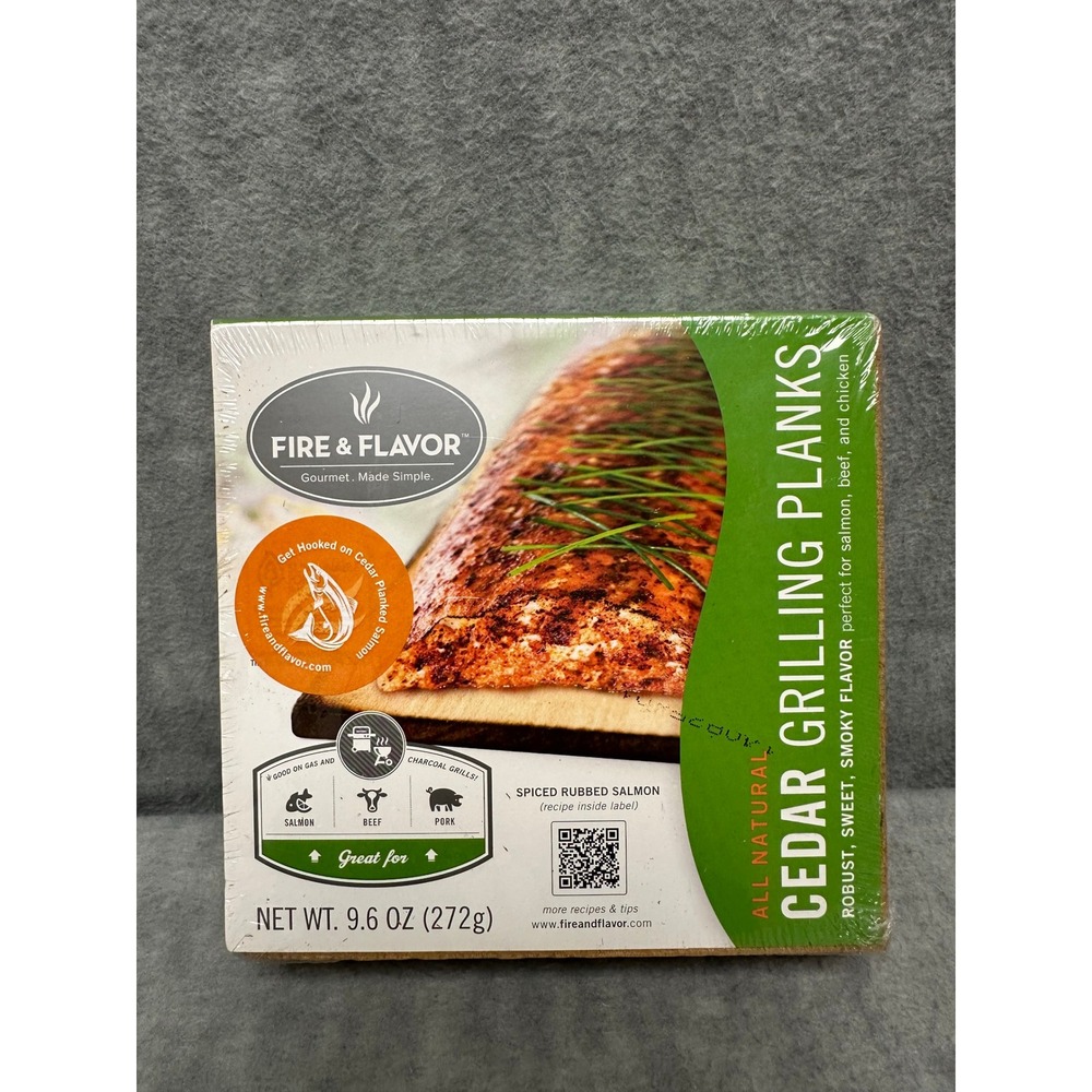 Fire & Flavor Cedar Grilling Planks‎ 4 Pack All Natural  BBQ Gas Charcoal Grill